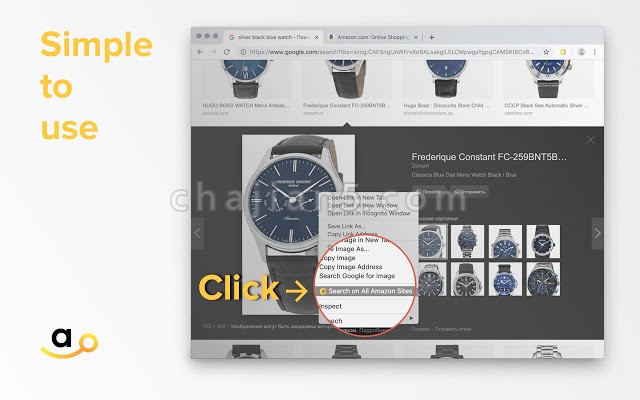在Amazon上以图搜索商品的Chrome插件