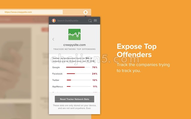 DuckDuckGo Privacy Essentials 提供上网隐私保护功能