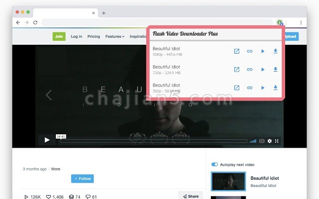 谷歌浏览器插件flash Video Downloader Plus 支持从网站下载各种视频 Chrome插件 谷歌浏览器插件网