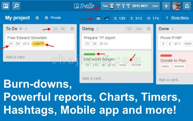 Plus for Trello 时间跟踪、 报告、规划