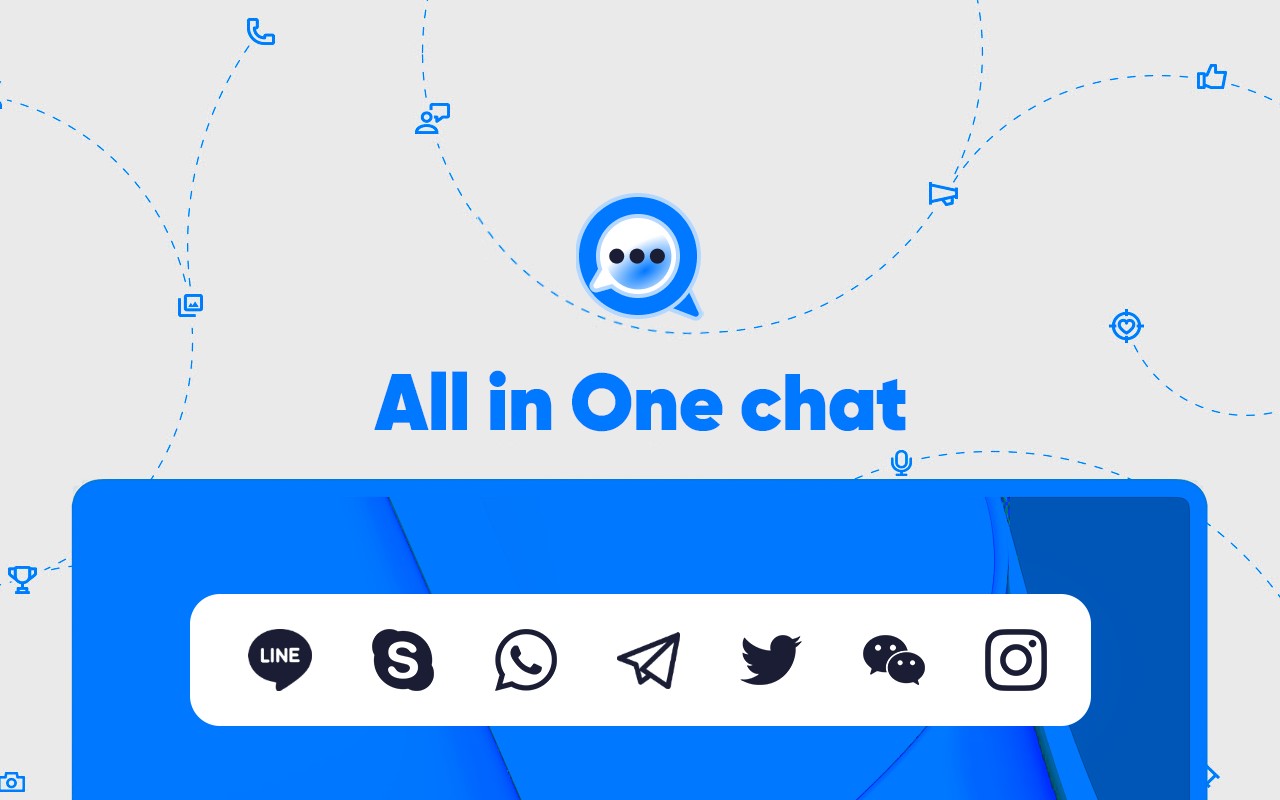 Online messengers in All-in-One chat 在线聊天整合 多合一 支持 WhatsApp、Telegram、Messenger、Skype等