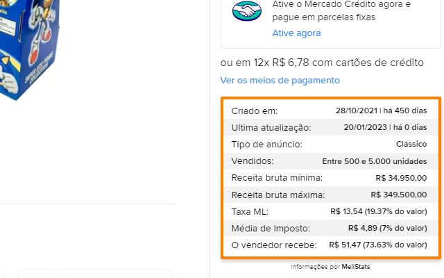 Meli Stats v1.0.1.0（展示商品的详细信息）